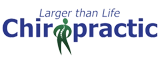 The Larger Than Life Chiropractic website scrolling logo